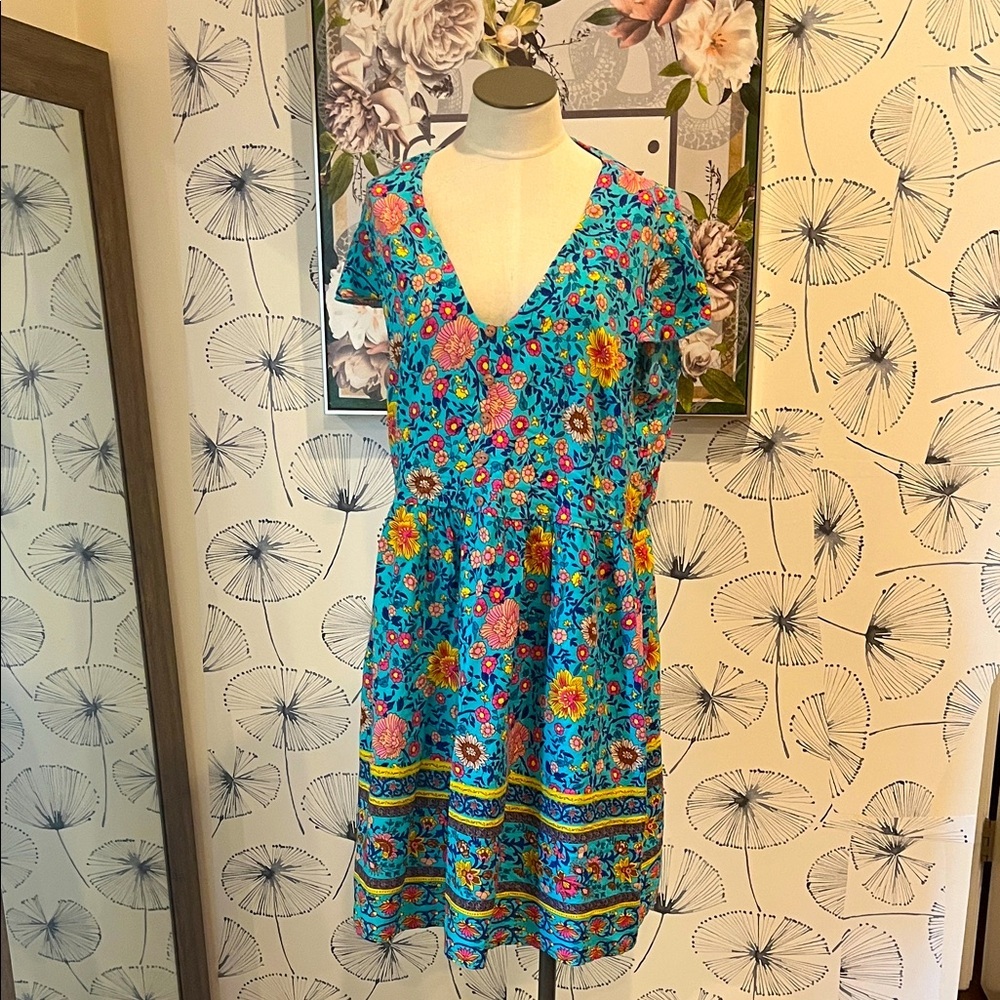 Floral Blue Mini Dress